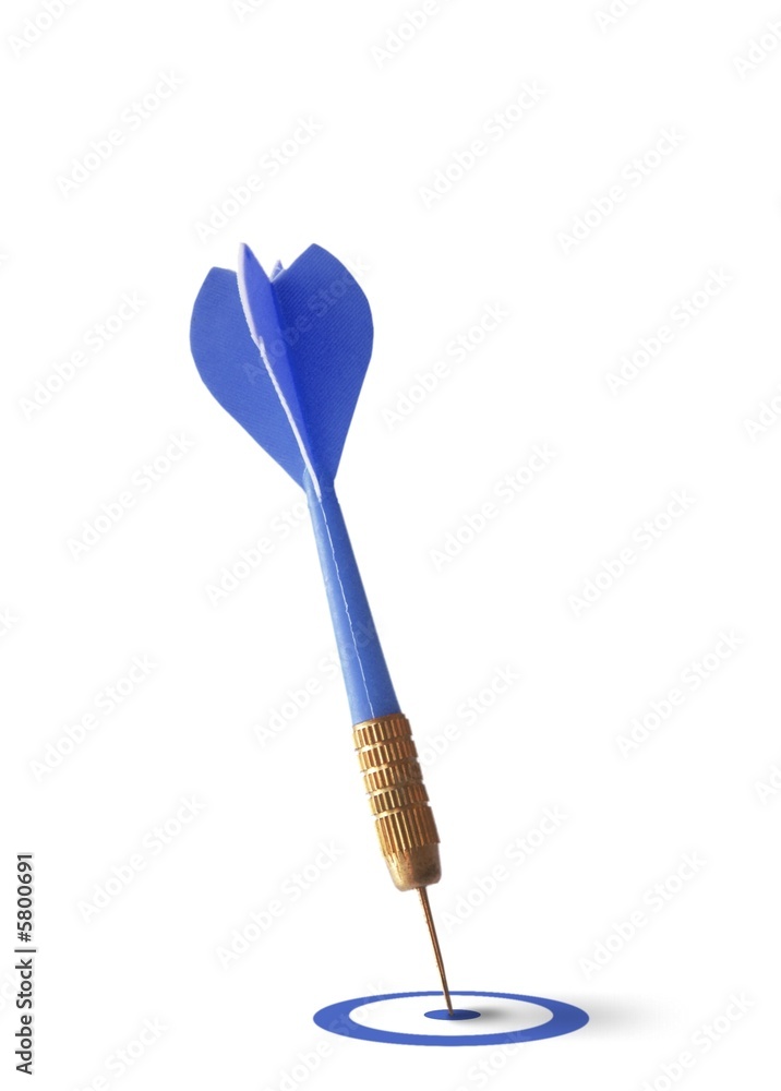 1 dart isolated on a white background concept of success.