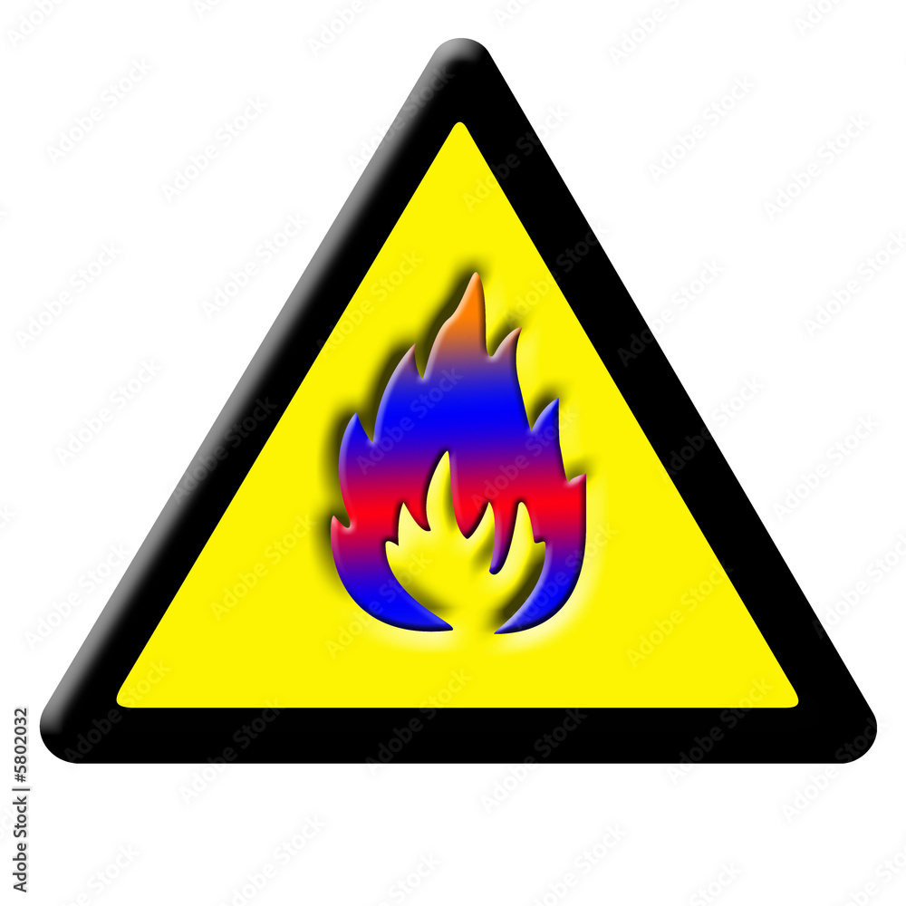 caution fire sign
