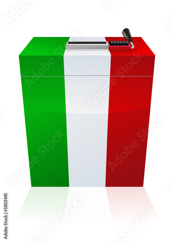 Urne d'élection italienne avec reflet