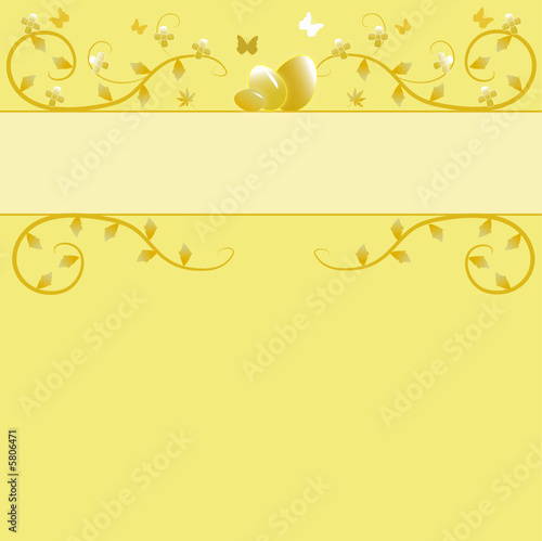 easter background with eggs and butterflies