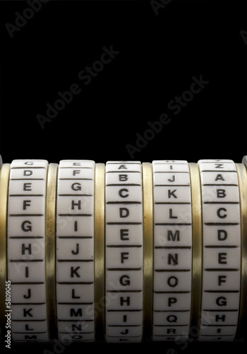 Password or keyword - combination puzzle box