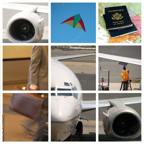 business travel collage 3x3