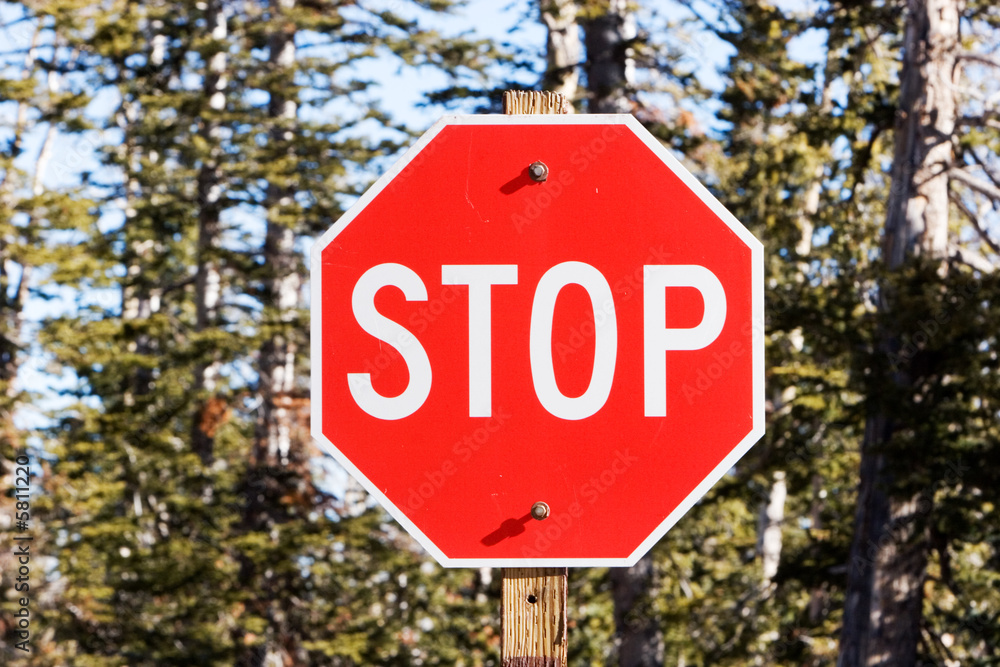 Stop sign on a road
