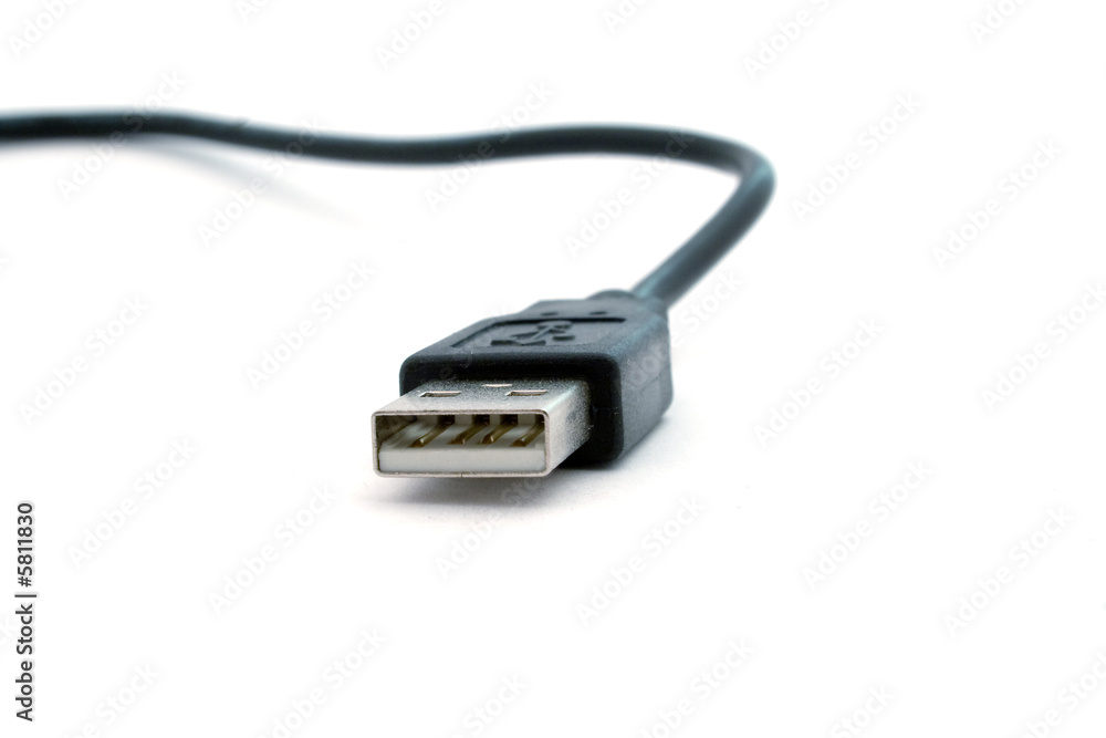 usb cable on a white background. isolated usb cable on a white background. isolated