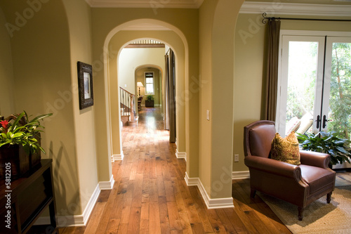 Hardwood floor hallway.