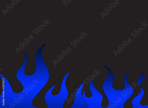 Blue flames on a gray page background.