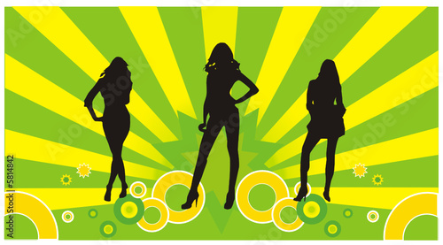 mujeres modelando en vector