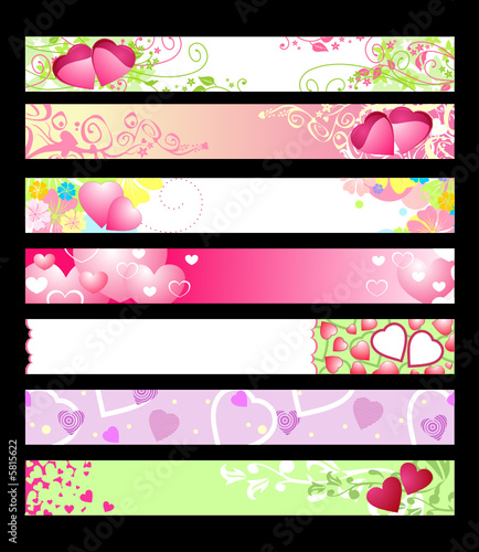 love & hearts website banners / vector / set #2 photo