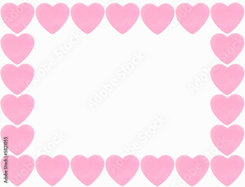 pink heart border isolated on white background © Willee Cole