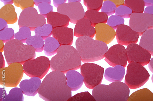 Colorful hearts isolated on white background