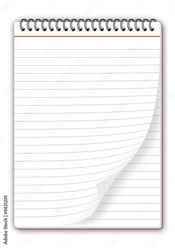 blocco notes con pagina piegata Stock Photo