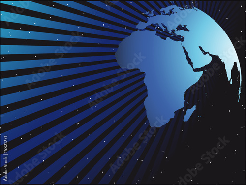 terre bleue et espace