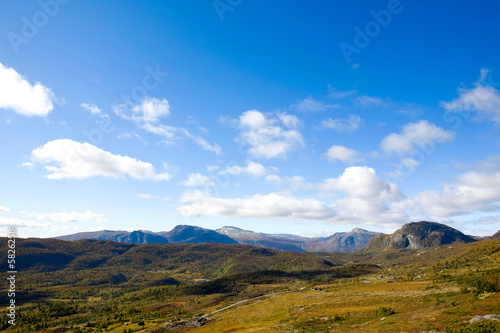A norwegian mountain and forest area