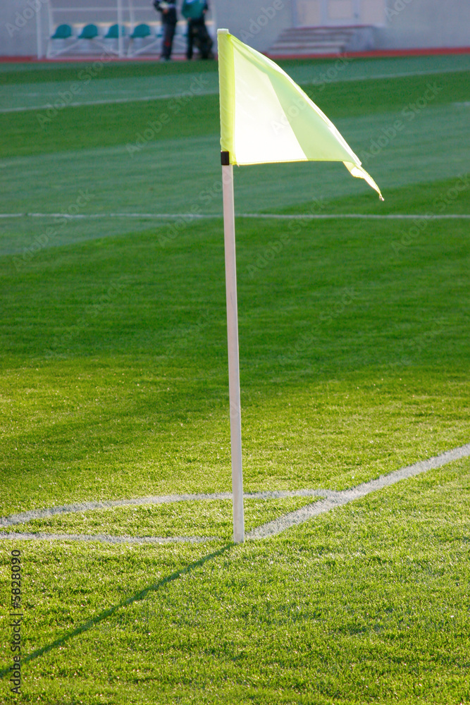 Fototapeta premium A corner flag on the soccer field