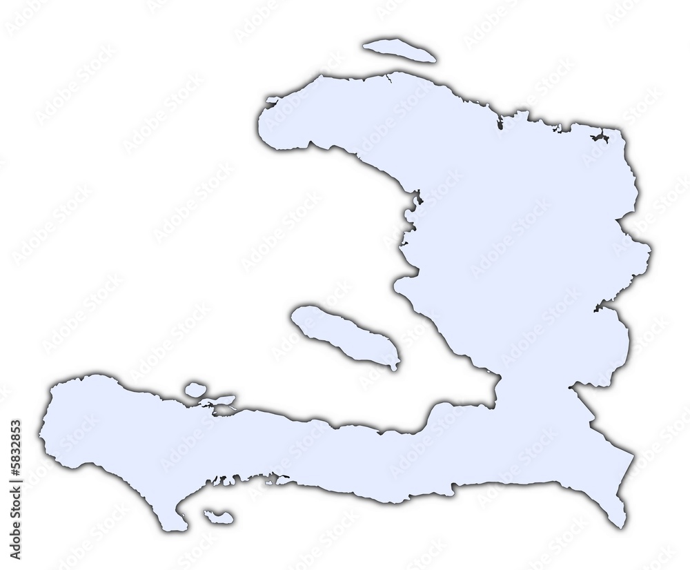 Haiti light blue map with shadow