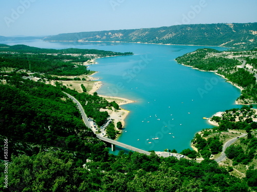 Blue lake in France