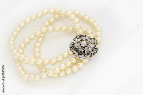 beauty pearl bracelet isolated on white