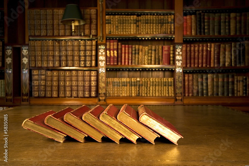 Old books in classic library