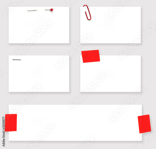 Photography Variety of blank white labels.   With clipping path.