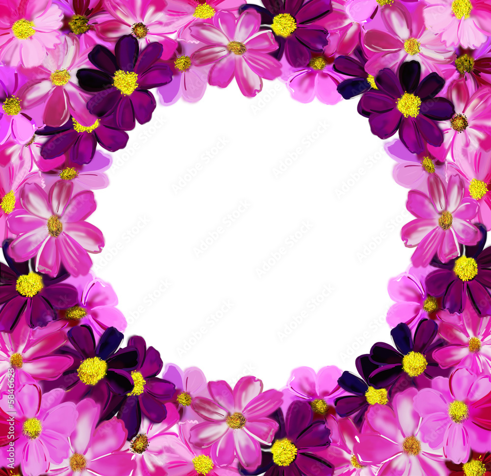painted frame - cheerful flowers