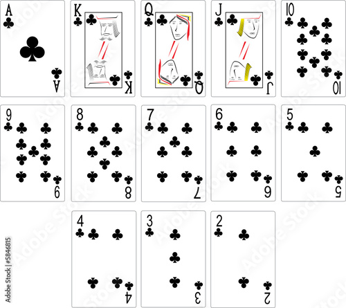 Club Playing Cards Vector Illustration