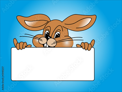 hase braun, mit Schild (rechteckig)