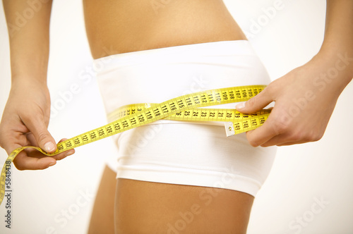Woman body is being measured