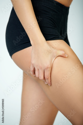 Woman s Fingers Touching her body parts