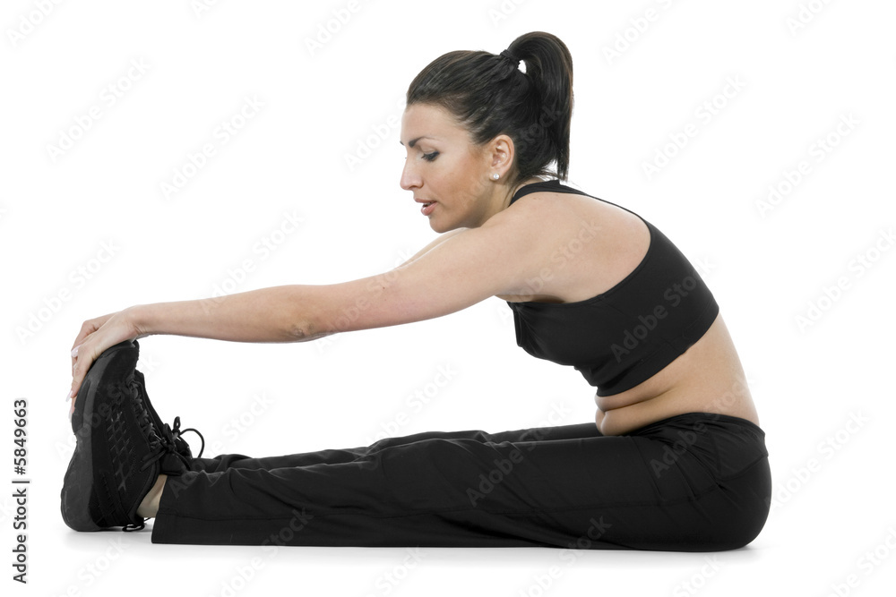 woman practicing fitness on isolated background woman practicing fitness on isolated background