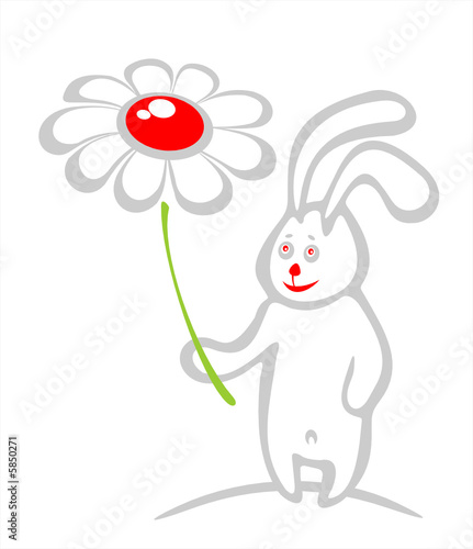 rabbit and flower