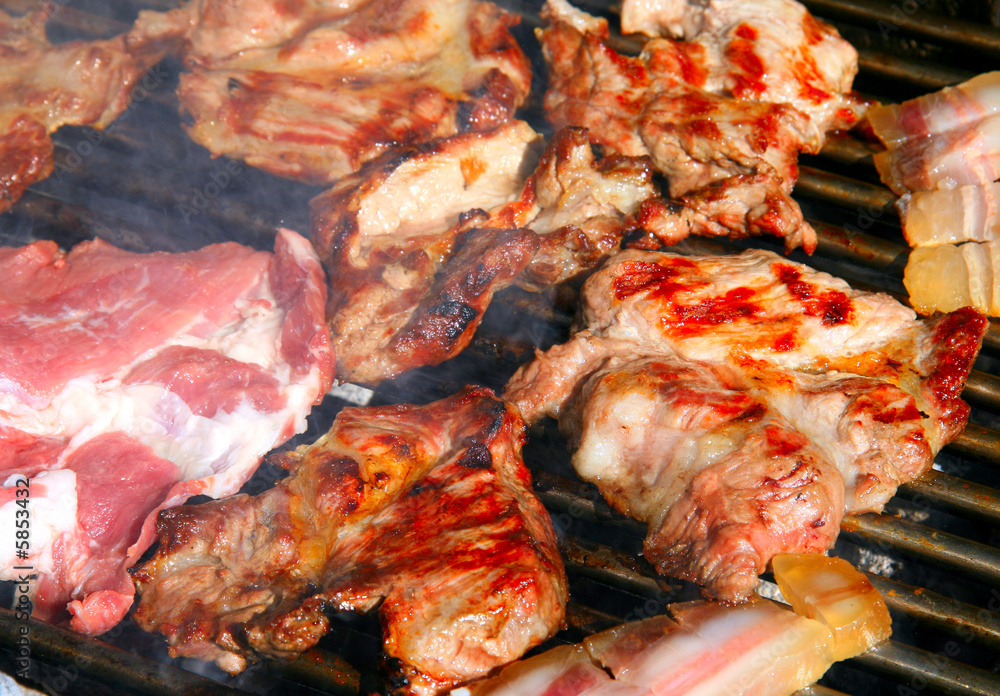 .Delicious meat on a bbq .Delicious meat on a bbq