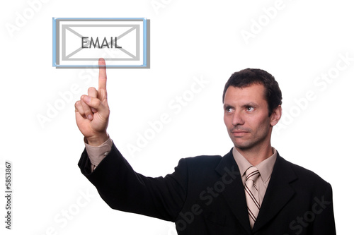 businessman touch email photo