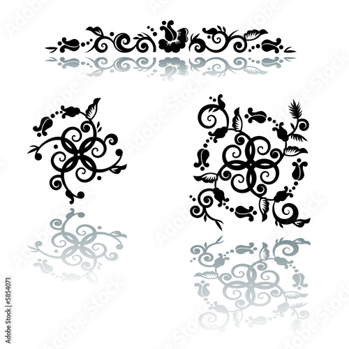 Decorative floral pattern abstract design elements