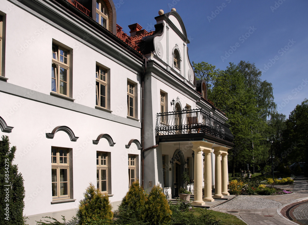 Czarny Las palace in Poland. Beautiful architecture.