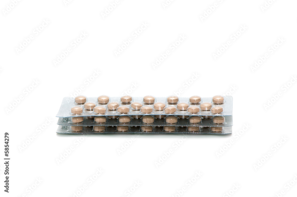 Tablets in packing. Tablets in packing.