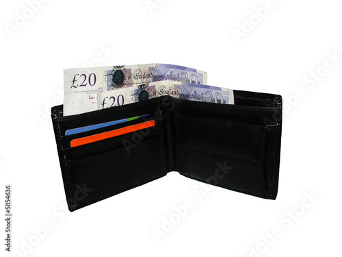 wallet with british pounds
