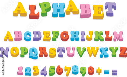 Vector fridge magnet alphabet spelling letters #5854889