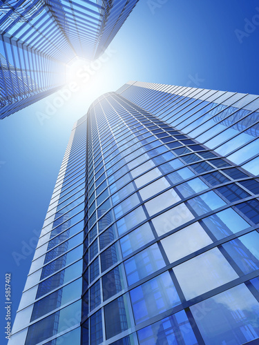 Office building on a background of the blue sky