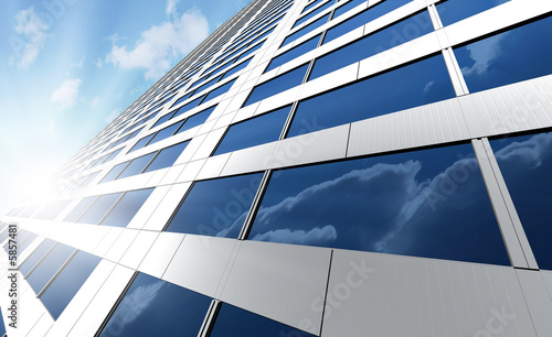 Office building on a background of the blue sky