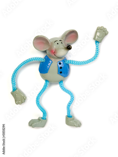 Toy dancing mouse  isolated on white background