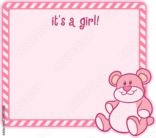 "It's a Girl!" baby birth announcement