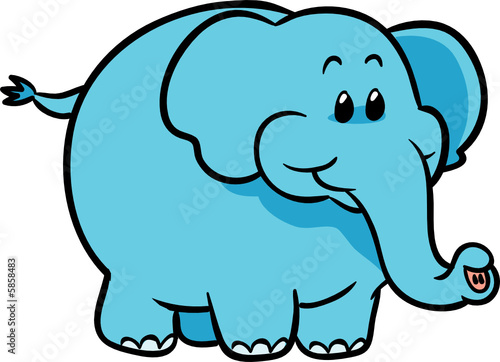 cute blue elephant vector illustration