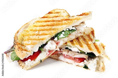 Grilled sandwich or panini.  With goat's cheese.