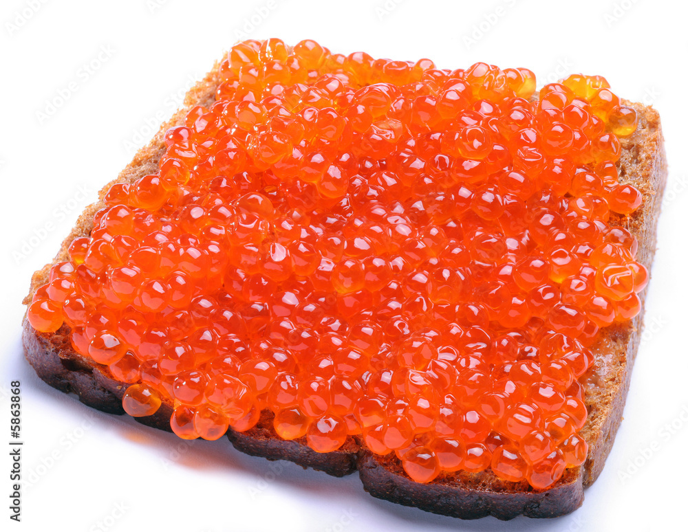 Caviar red; Objects on white background. Caviar red; Objects on white background.