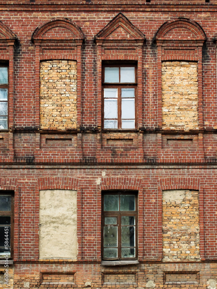 Naklejka premium window in old house - Vitebsk - Belarus