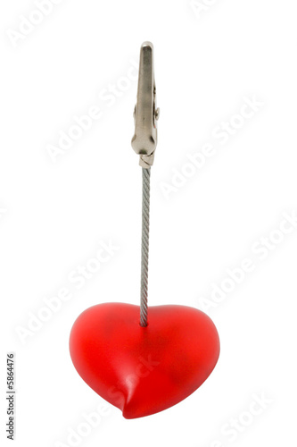 Note stand on heart shaped base isolated