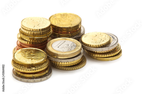 coins on white background