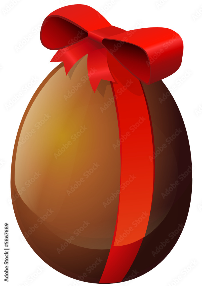 Oeuf de Pâques en chocolat et son ruban