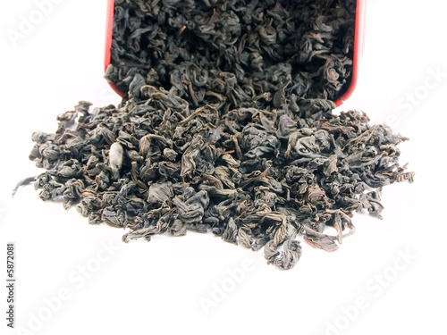 dry black medical tea, antioxidant, red canister