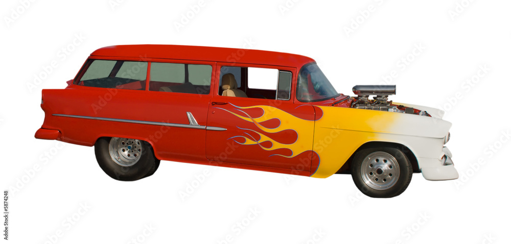 flamed wagon hotrod